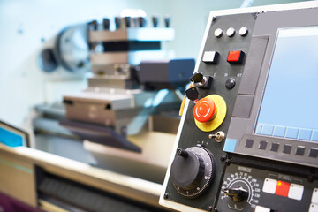 Lathe control panel with CNC