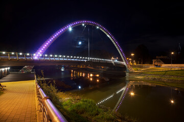 Freedom bridge (Vabaduse) over Suur Emajogi river in Tartu. Estonia