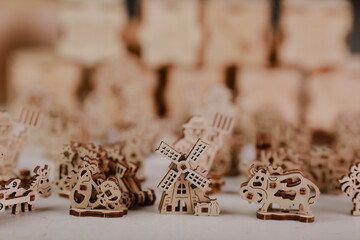 wooden construction set for collecting for children	