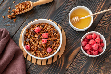 Bowl of homemade granola
