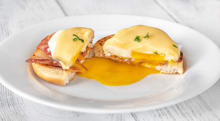Eggs Benedict with bacon