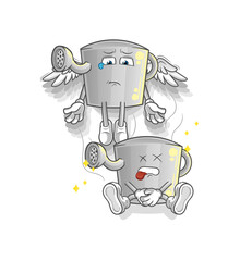 watering can spirit leaves the body mascot. cartoon vector