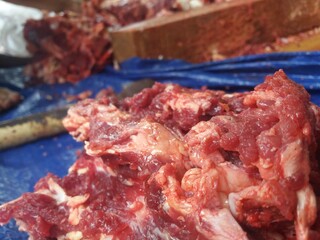 raw meat on a grill