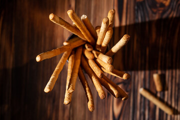 grissini on wooden background for restaurant menu1