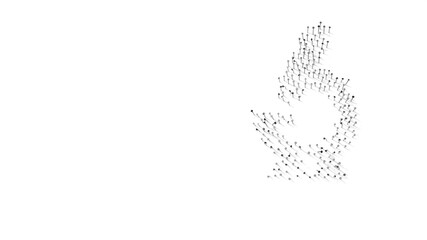 3d rendering of nails in shape of symbol of vintage microscope with shadows isolated on white background