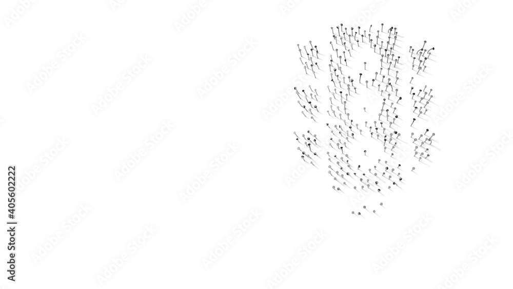 Aufkleber 3d rendering of nails in shape of symbol of traffic lights with shadows isolated on white background