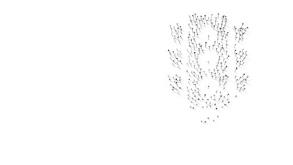 3d rendering of nails in shape of symbol of traffic lights with shadows isolated on white background