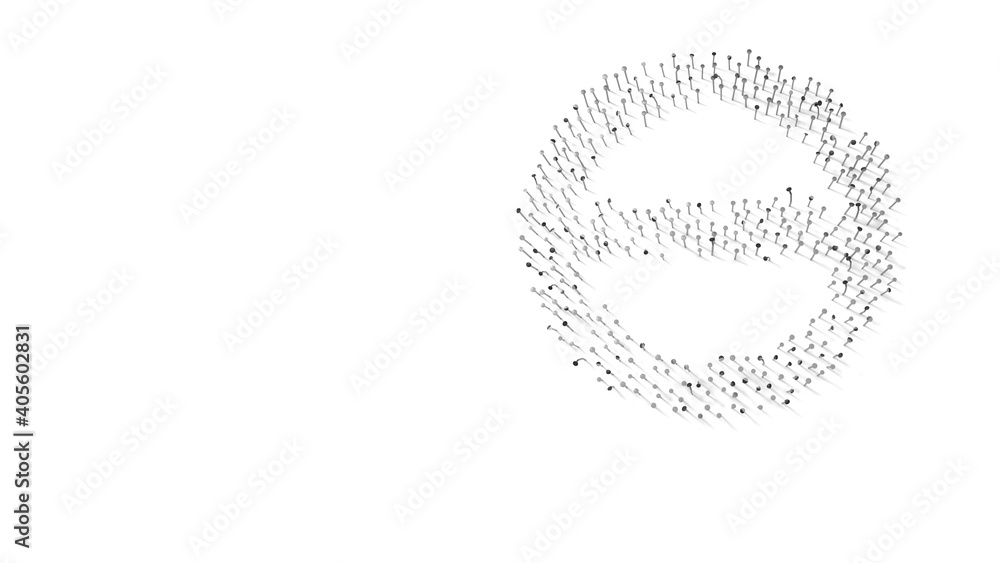 Aufkleber 3d rendering of nails in shape of symbol of salt symbol with shadows isolated on white background