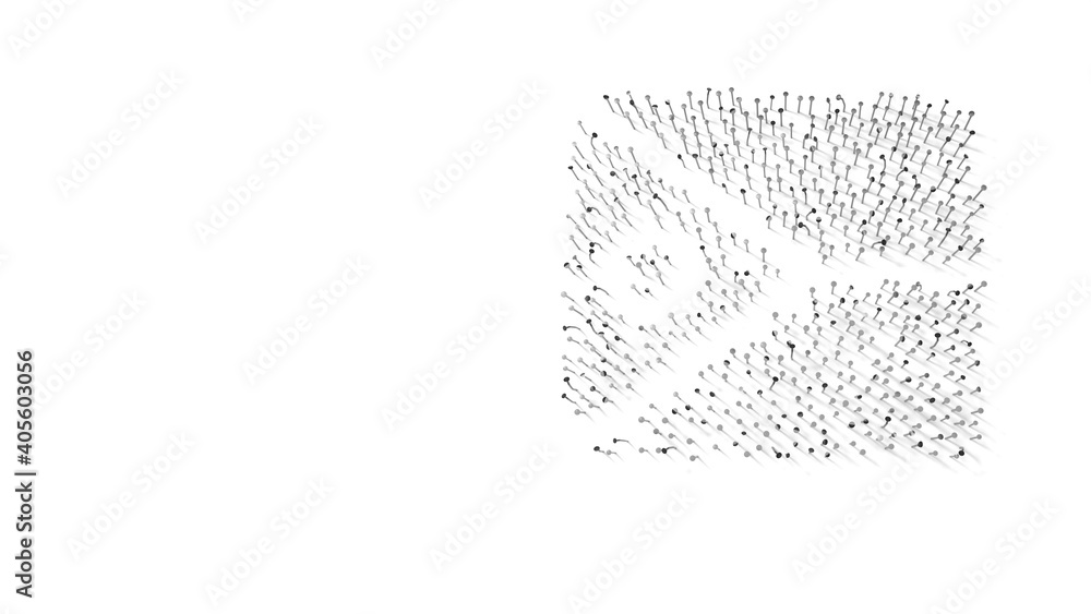 Poster 3d rendering of nails in shape of symbol of philippines with shadows isolated on white background