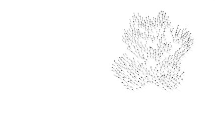 3d rendering of nails in shape of symbol of maneki neko with shadows isolated on white background