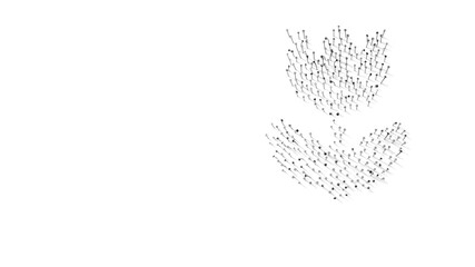3d rendering of nails in shape of symbol of makro or tulip with shadows isolated on white background