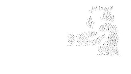 3d rendering of nails in shape of symbol of lotion with shadows isolated on white background