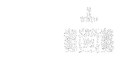 3d rendering of nails in shape of symbol of kitchen furniture with shadows isolated on white background