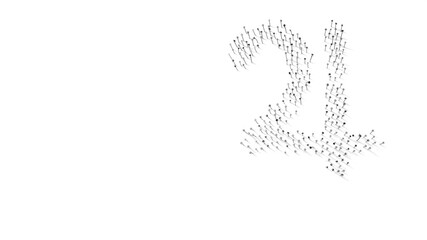 3d rendering of nails in shape of symbol of Jupiter symbol with shadows isolated on white background