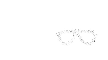 3d rendering of nails in shape of symbol of glasses with shadows isolated on white background