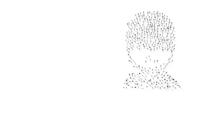 3d rendering of nails in shape of symbol of English man with shadows isolated on white background