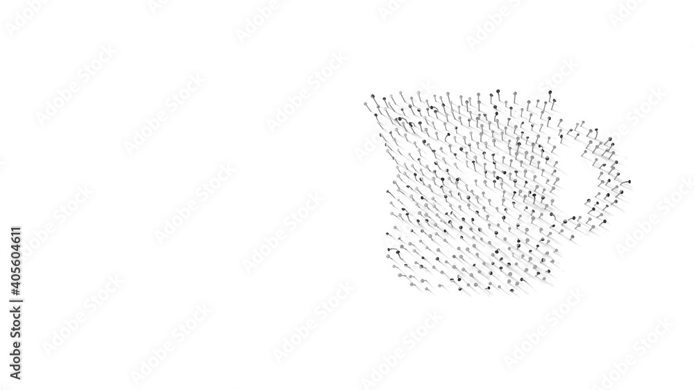 Aufkleber 3d rendering of nails in shape of symbol of cup with shadows isolated on white background