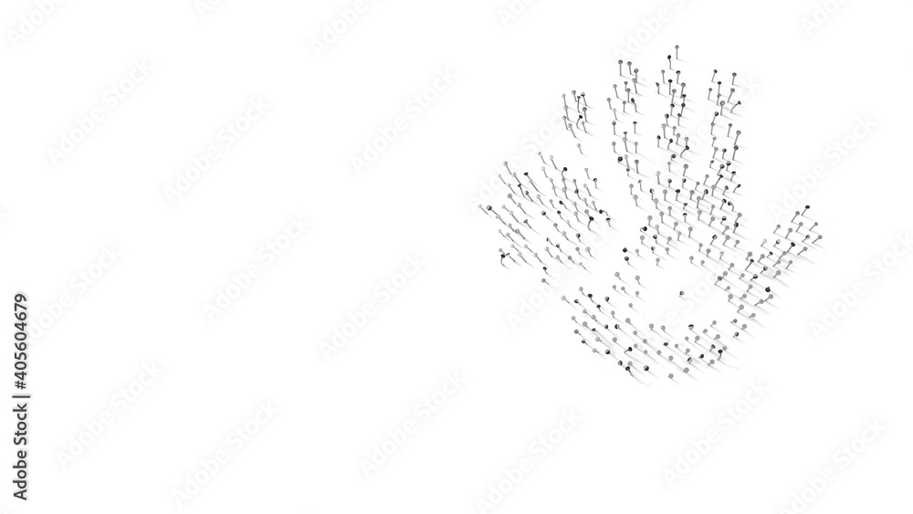 Poster 3d rendering of nails in shape of symbol of coronavirus with shadows isolated on white background