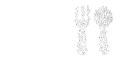 3d rendering of nails in shape of symbol of cutlery with shadows isolated on white background