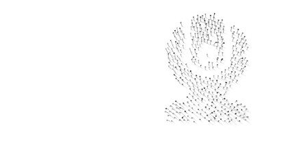 3d rendering of nails in shape of symbol of camera computer with shadows isolated on white background