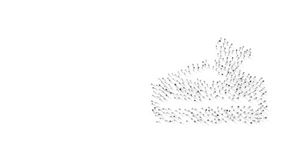 3d rendering of nails in shape of symbol of cake with shadows isolated on white background