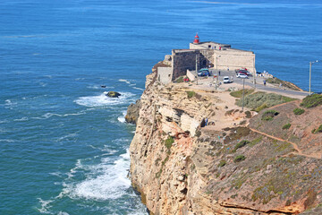 Fototapeta na wymiar Nazare Fort of São Miguel Arcanjo, Portugal 
