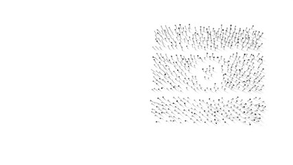 3d rendering of nails in shape of symbol of Argentina with shadows isolated on white background