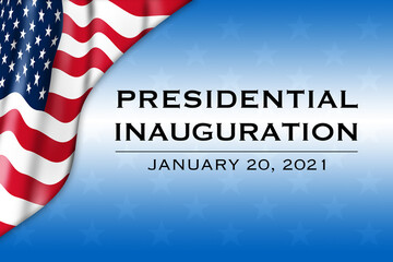 Naklejka premium Presidential Inauguration 2021 with a USA flag - Illustration