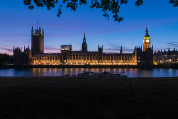 Fototapeta na wymiar Houses of Parliament at sunset, London, UK