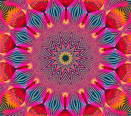 Abstract kaleidoscope background. Unique mandala design