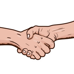 Handshake illustration isolated on white background.Handshake of business partners. Successful deal. Frendly handshake