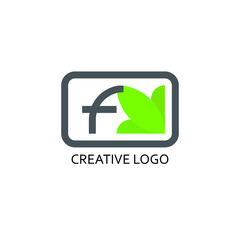 f letter and leaf illustration for logo company. a modern vector design