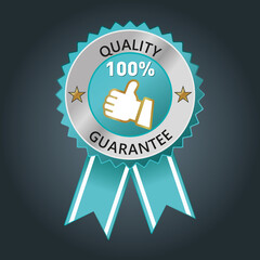 Best choice label written on warranty. Gold stars and figures.