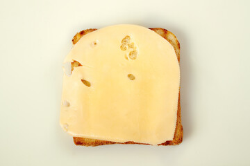 a piece of cheese and a piece of bread