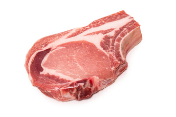 Raw pork isolated on white background.