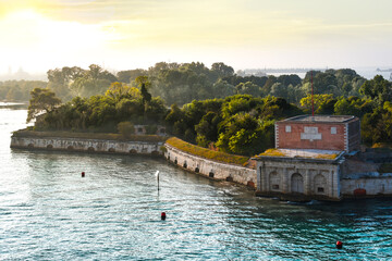 Forte Sant'Andrea on the island of Le Vignole, a small walled island outside the main lagoon at...