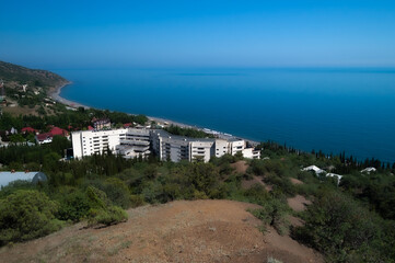 Seascape in Crimea, Kanaka, view of the resort from the mountain