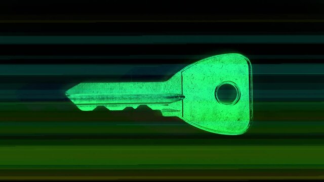 Animation of various keys with glitch