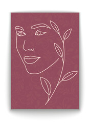silhouette of a women on pink background for Happy Women's Day.