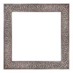 Golden frame for paintings, mirrors or photo isolated on white background. Design element with clipping path