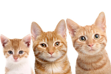 Fototapeta na wymiar Beautiful cats in front of a white background