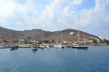 Fototapeta premium Boats in Mykonos island, Greece
