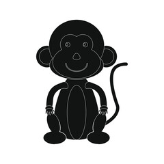 children's drawing of cute baby monkey