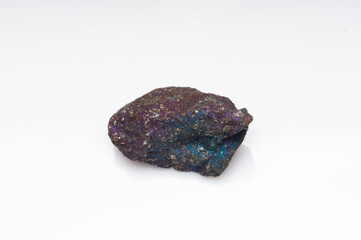 Natural stone chalcopyrite on white background