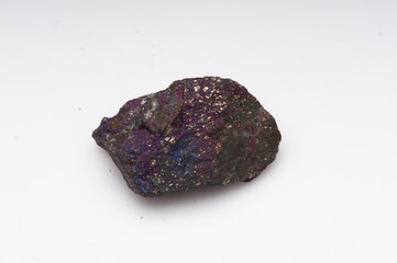 Natural stone chalcopyrite on white background