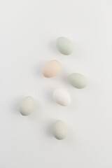 Fototapeta na wymiar organic eggs on white background