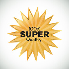 Colorful guarantee and sales labels.