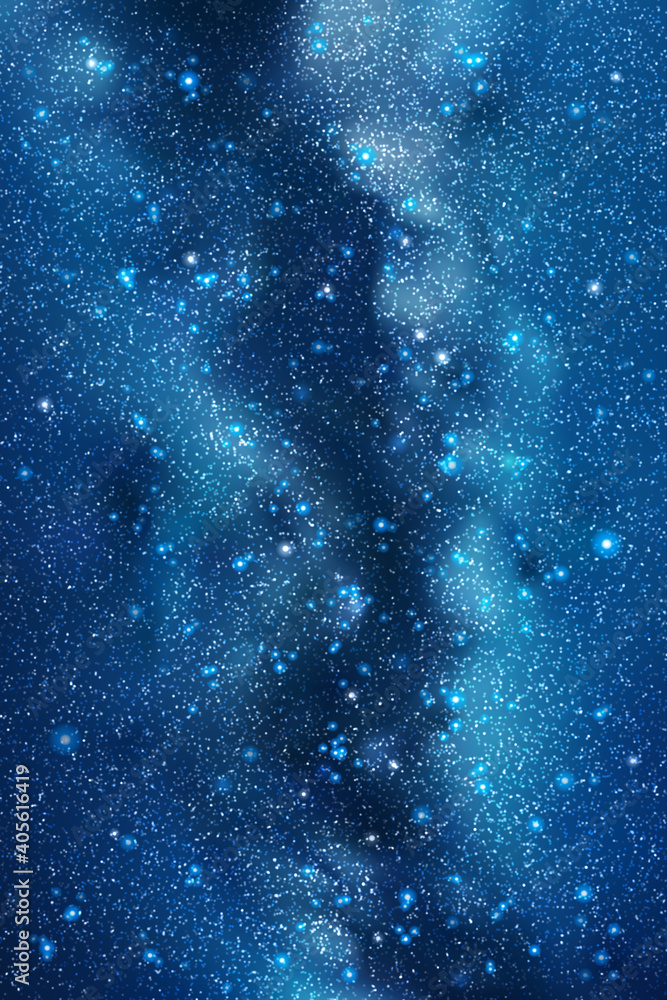 Poster night starry sky. milky way, stars and nebula. space blue background