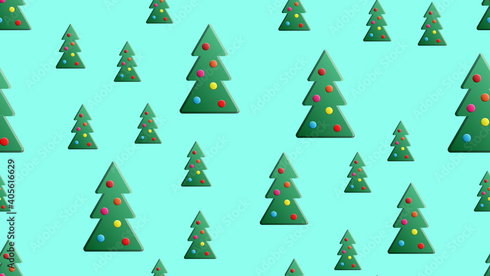 Poster naive christmas vector seamless pattern with trees ans snow. xmas simple texture. christmas pattern.