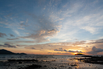 Sunset on the beach, Chaolan, Thailand